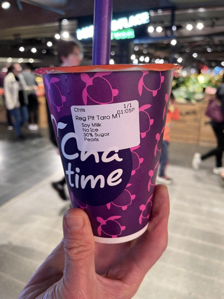 Taro bubble tea from a local chatime